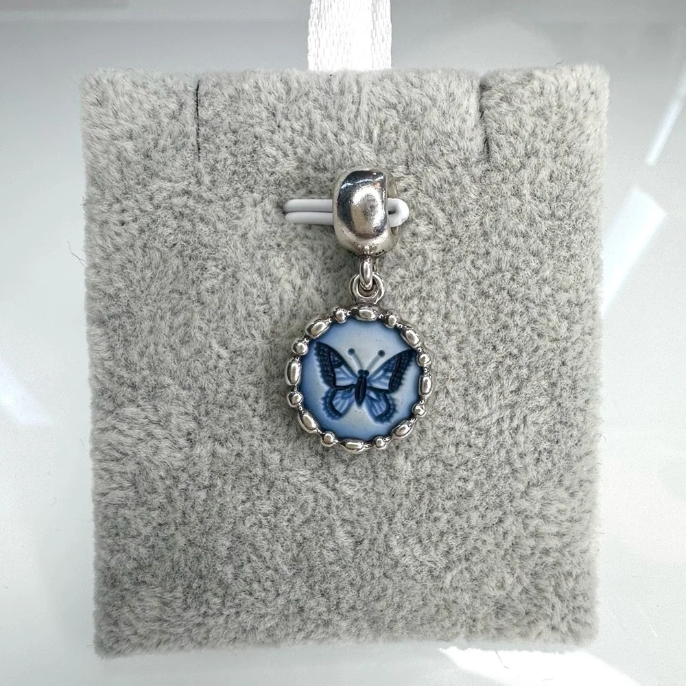 PANDORA retired Butterfly Cameo Charm - Picture 2 of 5